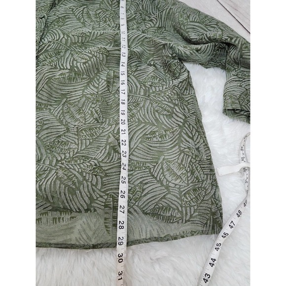 Alfred Dunner Women's Green‎ White Floral Leaf Pattern Blouse Size 22W - Picture 5 of 5